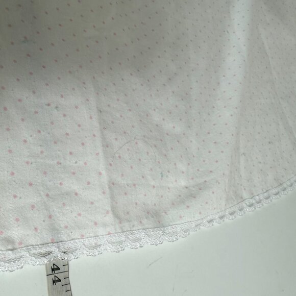Just For Women White Nightgown Size 1X Pink Polka Dots VTG Lace Trim Sleeveless - Picture 12 of 15